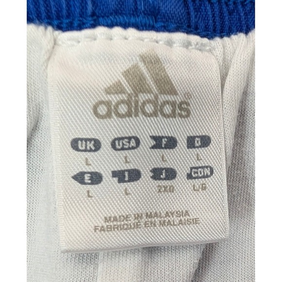 Adidas Track Pants Blue White Stripe Windbreaker Men's Size L Elastic Waist 90s - Picture 11 of 13